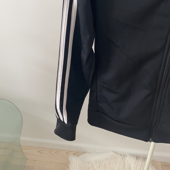 Women’s ADIDAS Black Striped Zip-Up Jacket - Picture 3 of 9